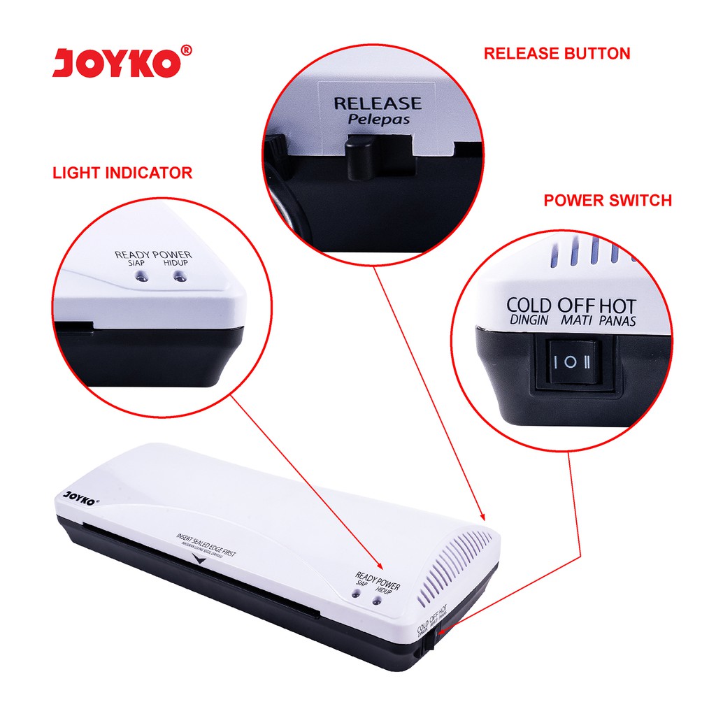 Mesin laminating joyko LM01 LM 01 F4 folio laminasi ktp a4 panas dingin hot cold portable portabel