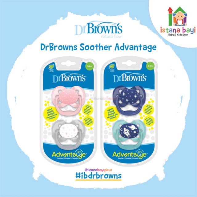 Kompeng Bayi - Dr.Brown’s Advantage Pacifier step 1 - 0-6 M Pack isi 2-Empeng PA12000