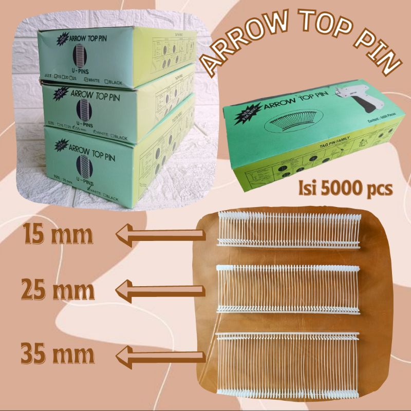 

ARROW TOP PIN Isi Tembakan Hang tag isi 5000 pcs