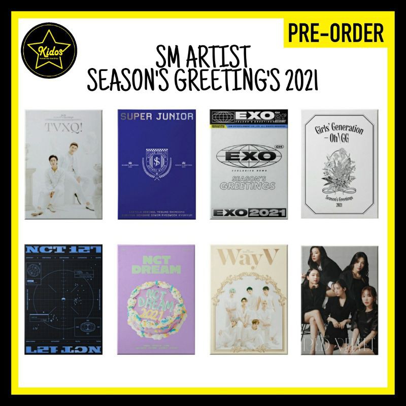 Po Full Set Sm 2021 Season Greeting Tvxq Super Junior Shinee Exo Nct Way V Snsd Red Velvet Shopee Indonesia