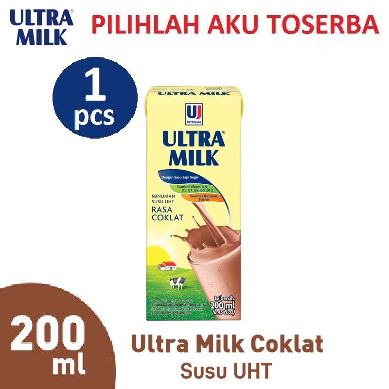 Susu Ultra Coklat (Cokelat) - 200 ml - (HARGA SATUAN)