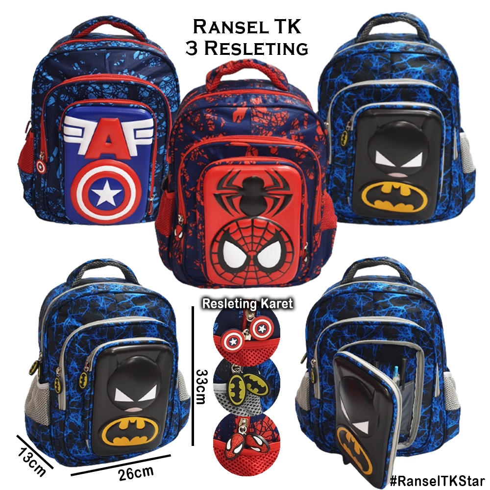 PROMO Ransel Kantung Ajaib Tas Anak Laki Laki Sekolah TK - PAUD Gambar DINO Dinosourus dan Jagoan Super Bintang EMBOS TIMBUL ( Star 10&quot; - 13&quot; - Vale 13&quot; + KTK ) Pilihan Varian