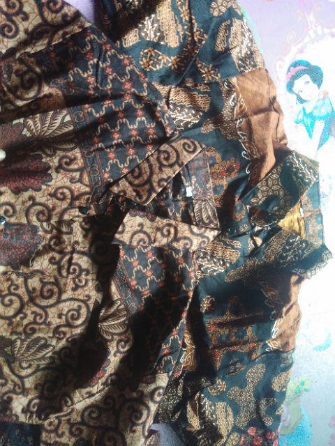 Asifa Batik Hrb026 Kenongo Kemeja Tosca Pekalongan Padi M L Xl Sogan Tulis Halus Kemeja Batik