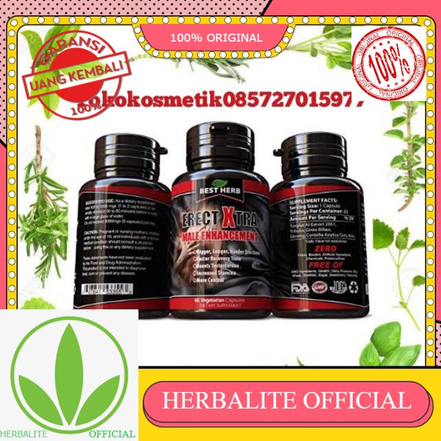 100% ORIGINAL ERECT XTRA - SUPLEMEN ERECT XTRA BEST HERB - OBAT PENAMBAH STAMINA - OBAT PRIA 100% AM
