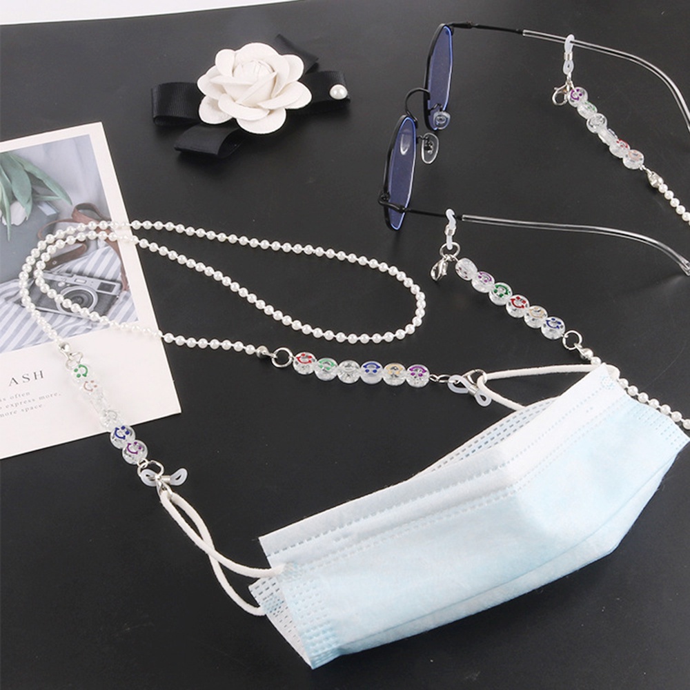 【COD Tangding】Anti-lost Smiley Round Beads Pearl Glasses Mask Chain Hanging Neck Rope Lanyard