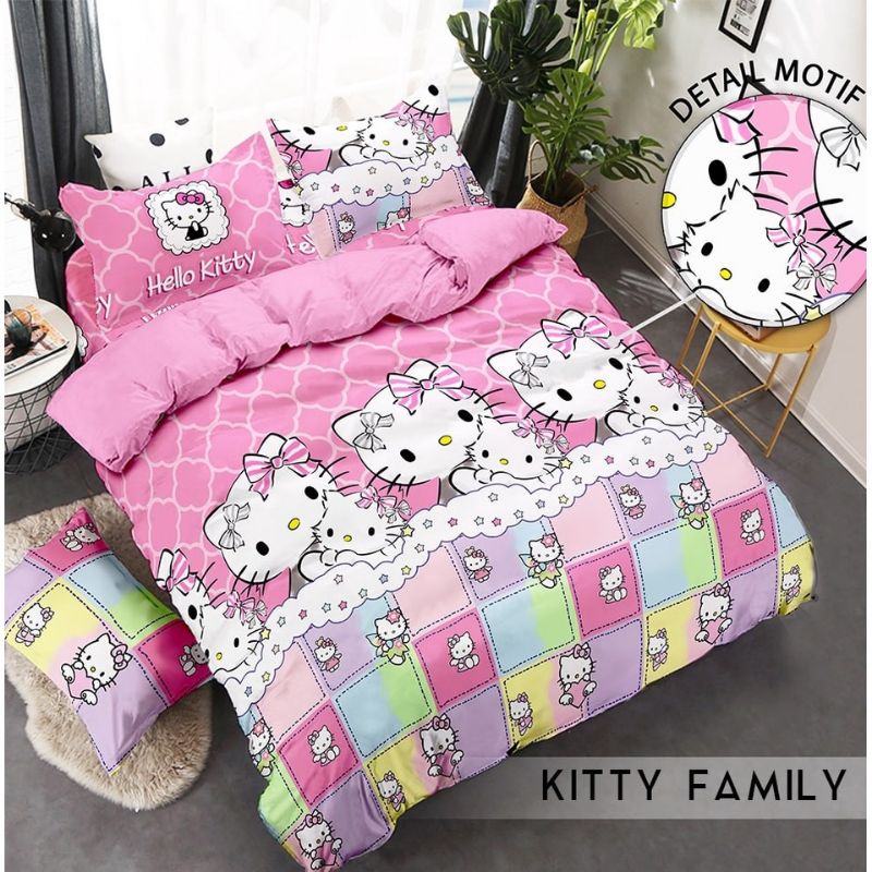 Sprei Karakter Hello Kitty Pink No 1 Ukuran 180 x 200 dan 120x200