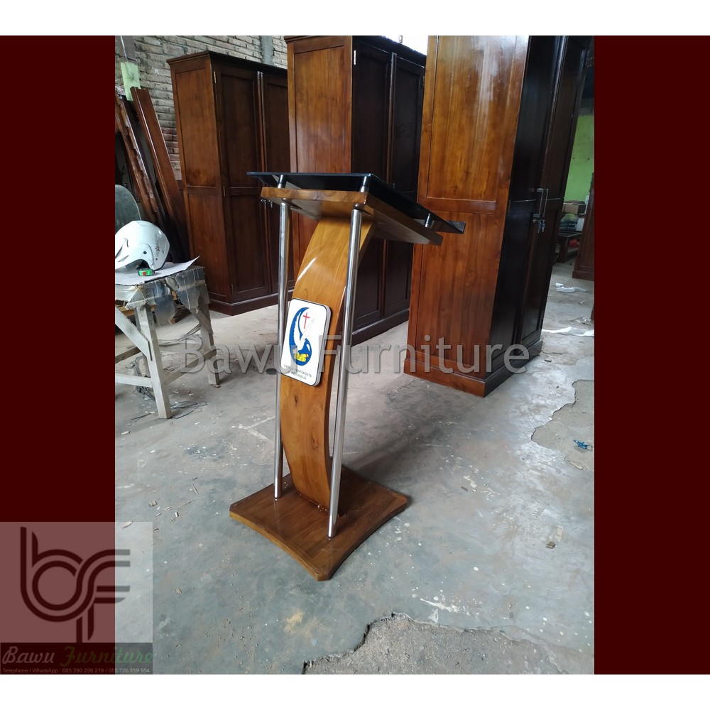 Mimbar Gereja Kaca Produk Pilihan dari Kami Atau Podium Gereja Kombinasi Kaca dan Stainless Steel