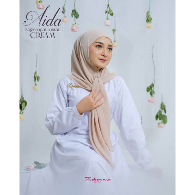 OPEN PO SD 16 MEI ‼️ Aida 2in1 Hijab Set Inner Segi Empat Segiempat Instan by Zabannia