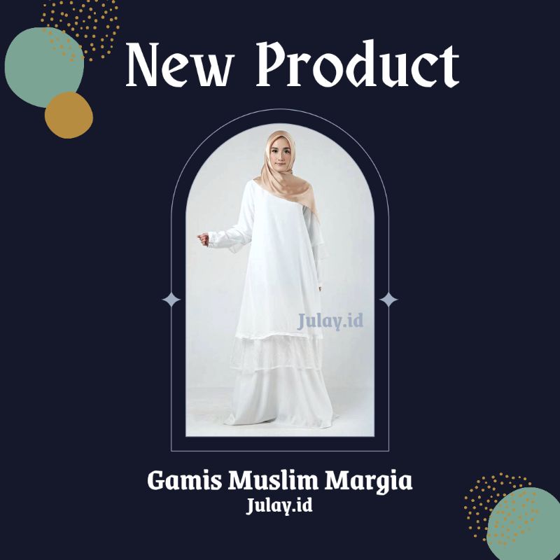 julay.id | gamis margia elzatta broken white | long dress wanita perempuan dewasa remaja putih canti