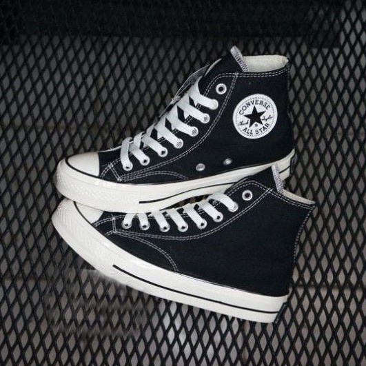 (MURAH PARAH ) Sepatu Converse 70s GLOSY High Egret Black / White Sepatu Sekolah Allstar Terlaris