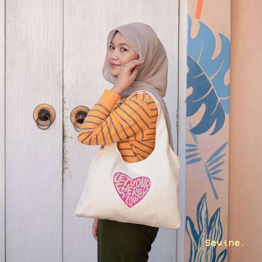 Sevine Totebag Kanvas Bonnie Tas Wanita Tote bag Kuliah Laptop Quotes Vintage Danish Pastel Groovy Retro Y2K Aesthetic - KGN