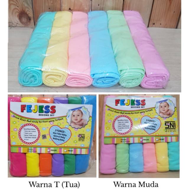 1 Helai Bedong Bayi Jumbo POLOS Rainbow Fejess 90x115 cm Bedong Selimut Baby per 1 Buah (1 HELAI)