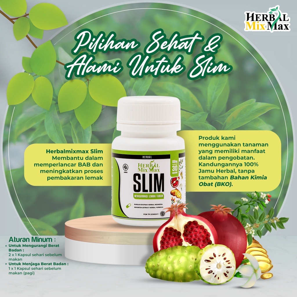 Herbalmixmax Slim Penurun Berat Badan Jamu Detox Herbal 1 Box Obat Diet Pelangsing Penurun di Apotik