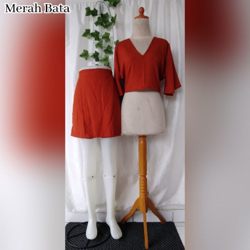 Set Aliya/setelan celana rok wanita/setelan rayon