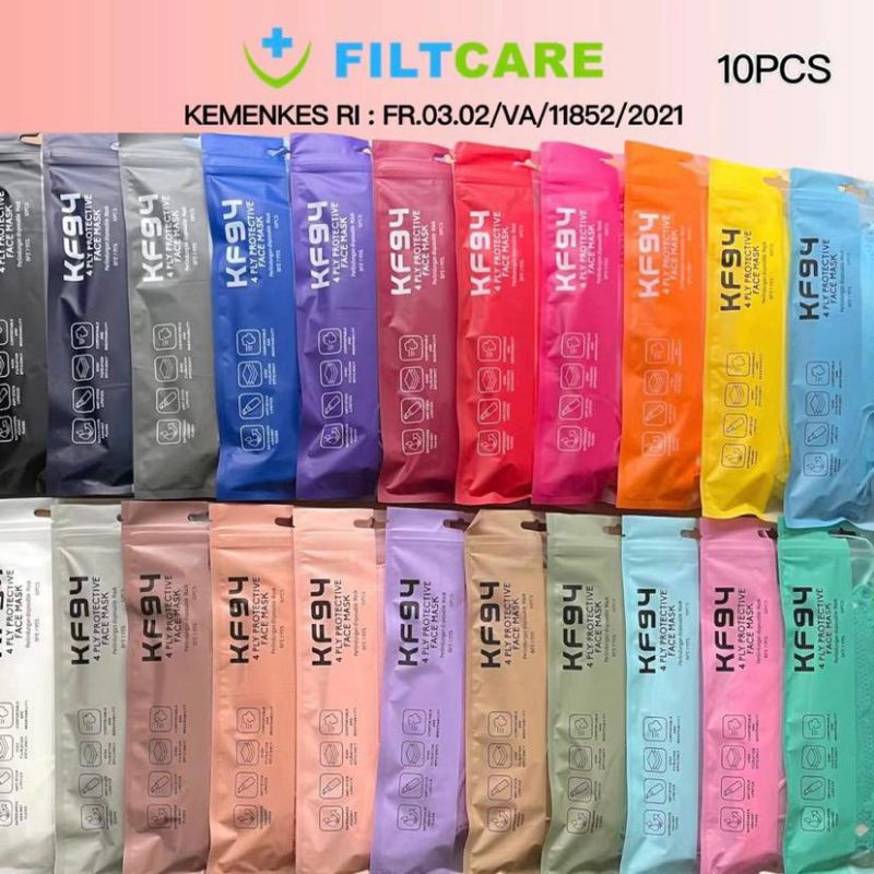 KF94 Filtcare Warna 10's | Masker KF Filtcare Convex 3D 4 Ply