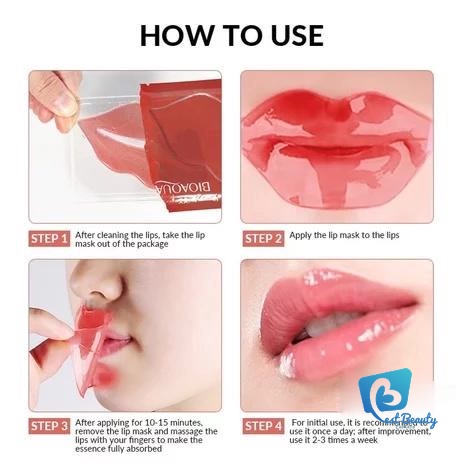 ★ BB ★ BIOAQUA masker bibir lip mask Cherry collagen Moisturizing Essence Lip Mask 6g/pcs masker perawatan bibir memudarkan kerutan bibir - BIO AQUA