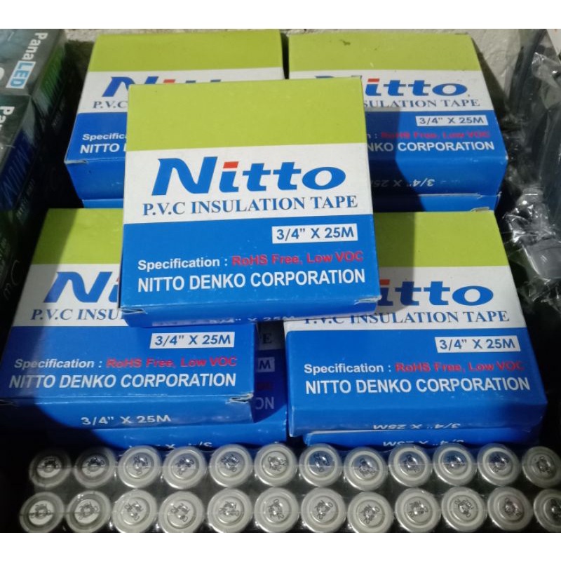 Nitto Lakban Hitam/ Isolasi Listrik Nitto 3/4 x 25M