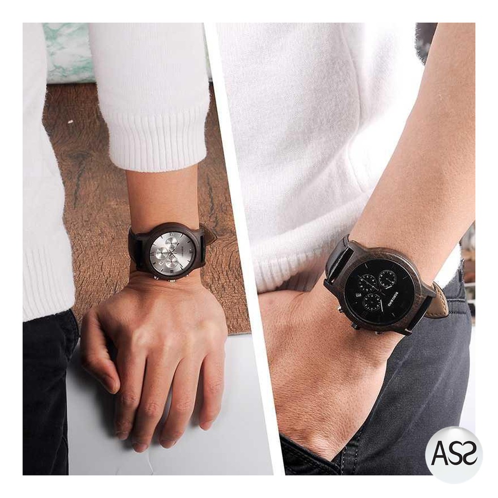 ASS Shop - BOBO BIRD Jam Tangan Kayu Leather Strap - WP28