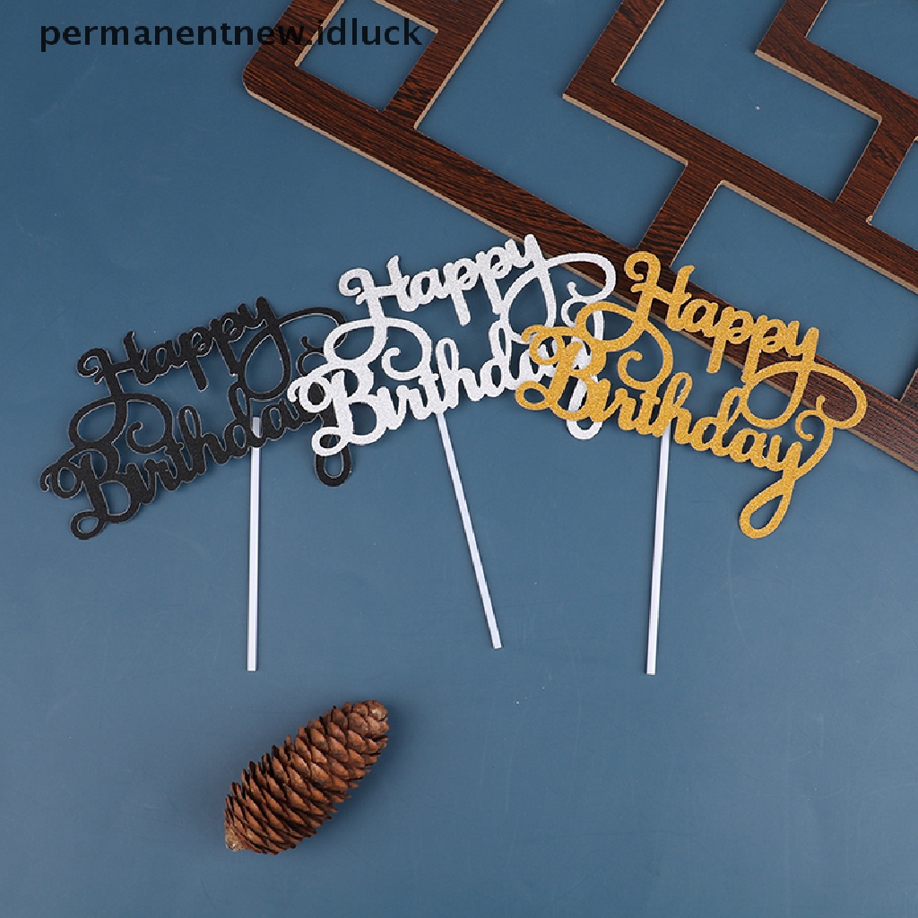10 Pcs Topper Kue Ulang Tahun Bahan Kertas Glitter Untuk Dekorasi Dessert