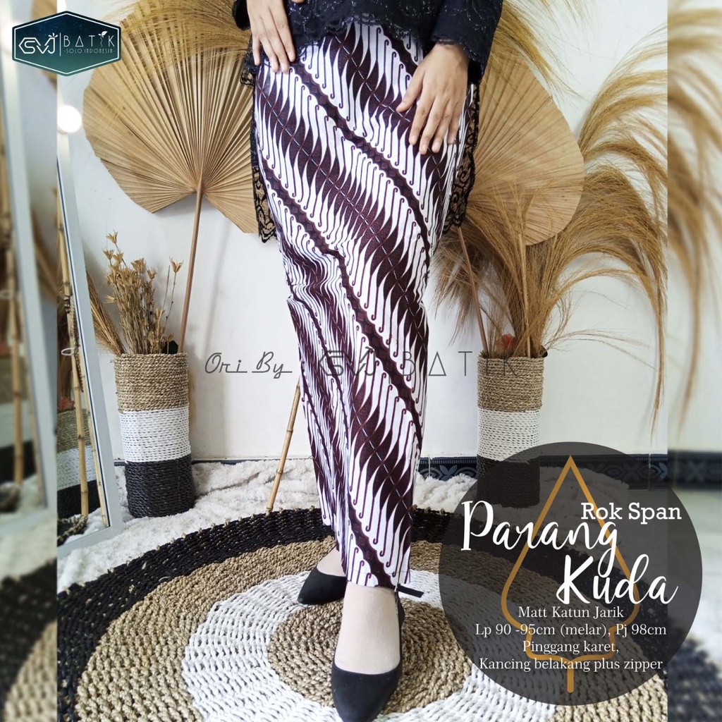 ROK WIRU SPAN JARIK MOTIF BATIK SOLO SIDOMUKTI CHAKRAPANI, TRUNTUM PARANGHQ ORI BRAND SVJ BATIK SOLO-SPAN PARANG KUDA