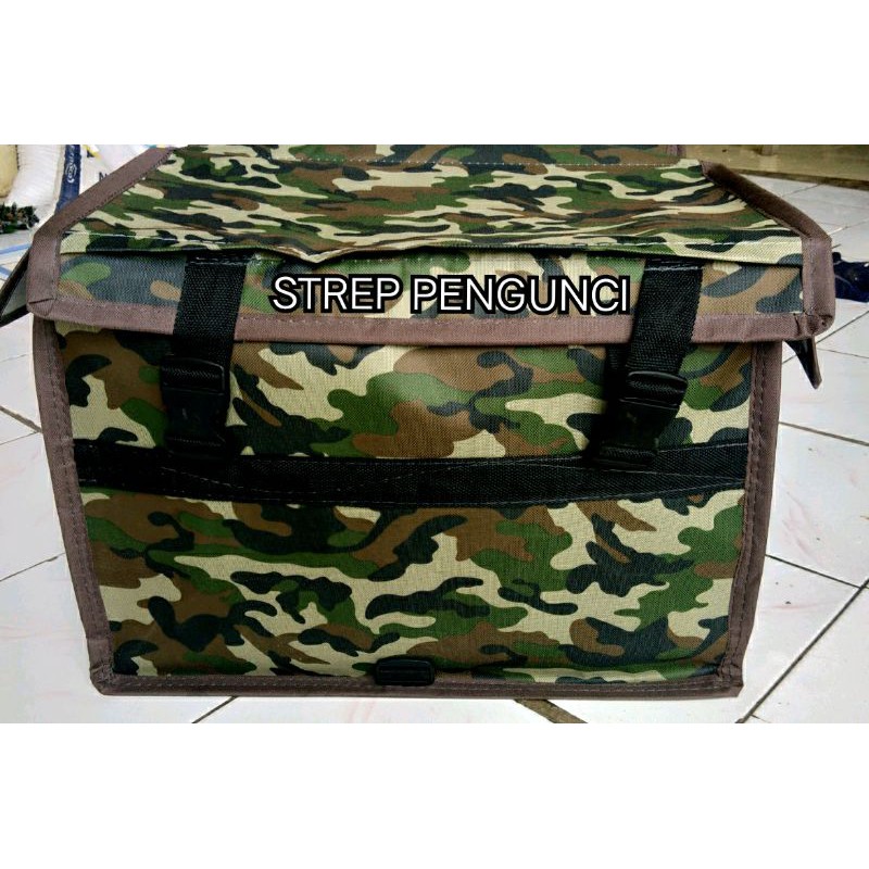 WATERPROOF ARMY, TAS KANDEK MOTOR ANTI AIR, TAS KURIR, TAS OBROK, BAGASI MOTOR, SIZE 50X30X38