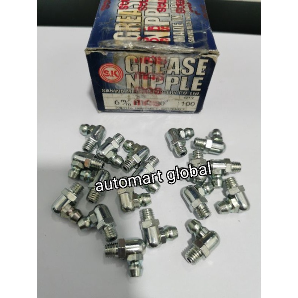 Grease nipple nepel gemuk 6mm 90 derajat japan asli