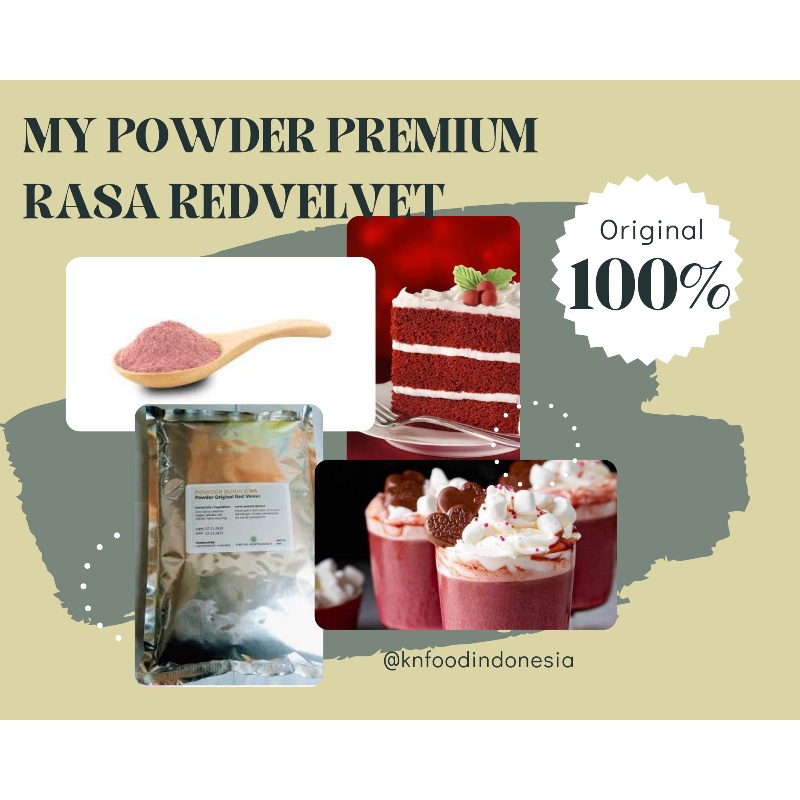 

POWDER PREMIUM RED VELVET 1 KG BUBUK MINUMAN INSTAN.