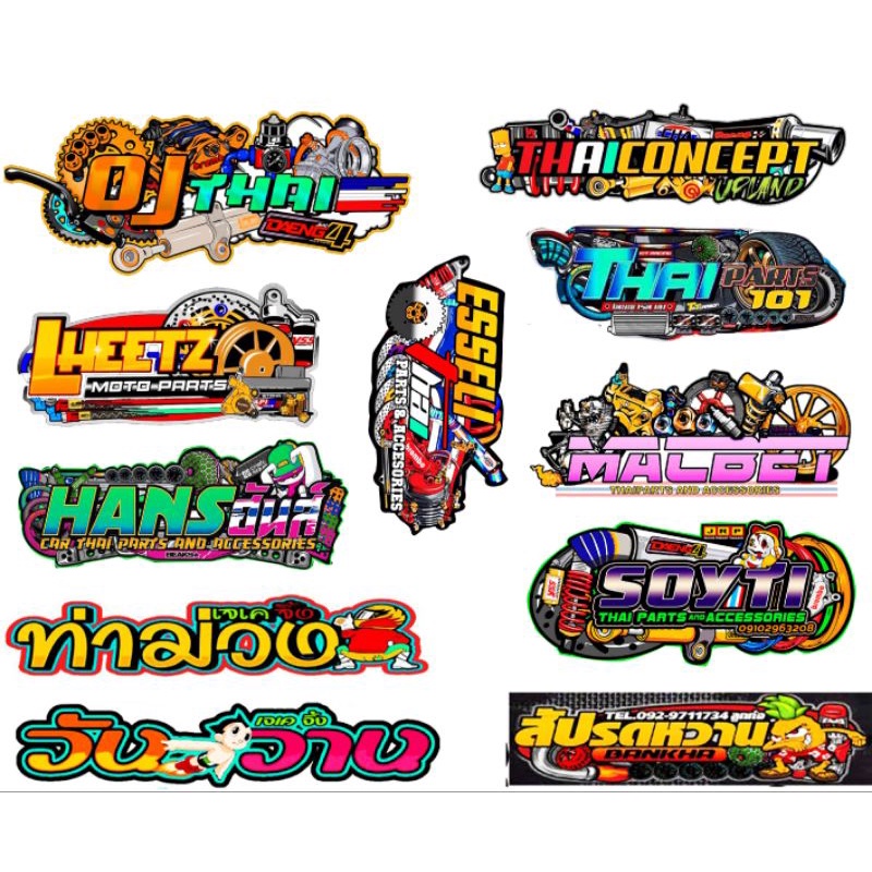sticker pack thailand racing look babylook beat vario scoopy helm