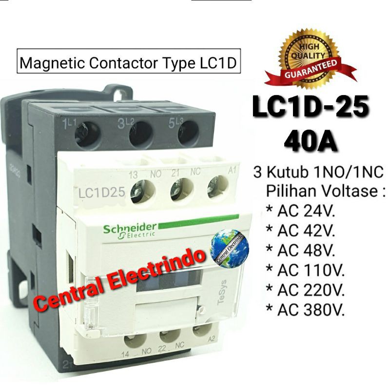 Kontaktor Contactor LC1D-25M7 AC 220V.