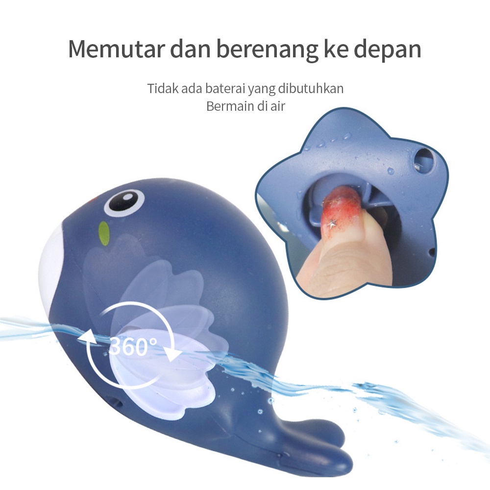 Halobaby Mainan Ikan Paus Mandi Edukasi Anak Bayi Berenang Dolphin Baby Toy