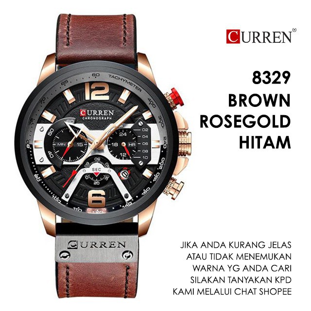 Jam Tangan Pria / Curren 8329 Date Chronograph aktif / Jam Tangan Kulit Curren Original