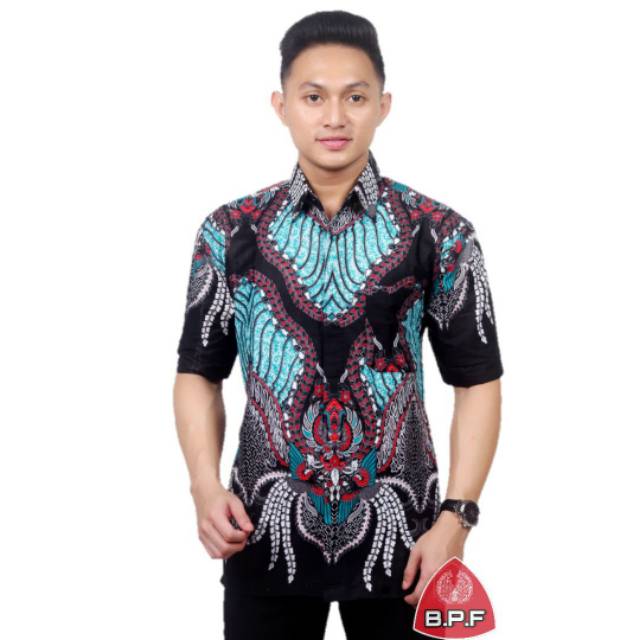 BAJU SARIMBIT MOTIF MEGA MENDUNG BIRU