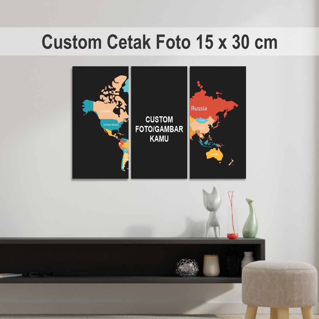 Wall Decor Cetak Foto / Custom Foto / Cetak Poster kayu Uk. 15 x 30