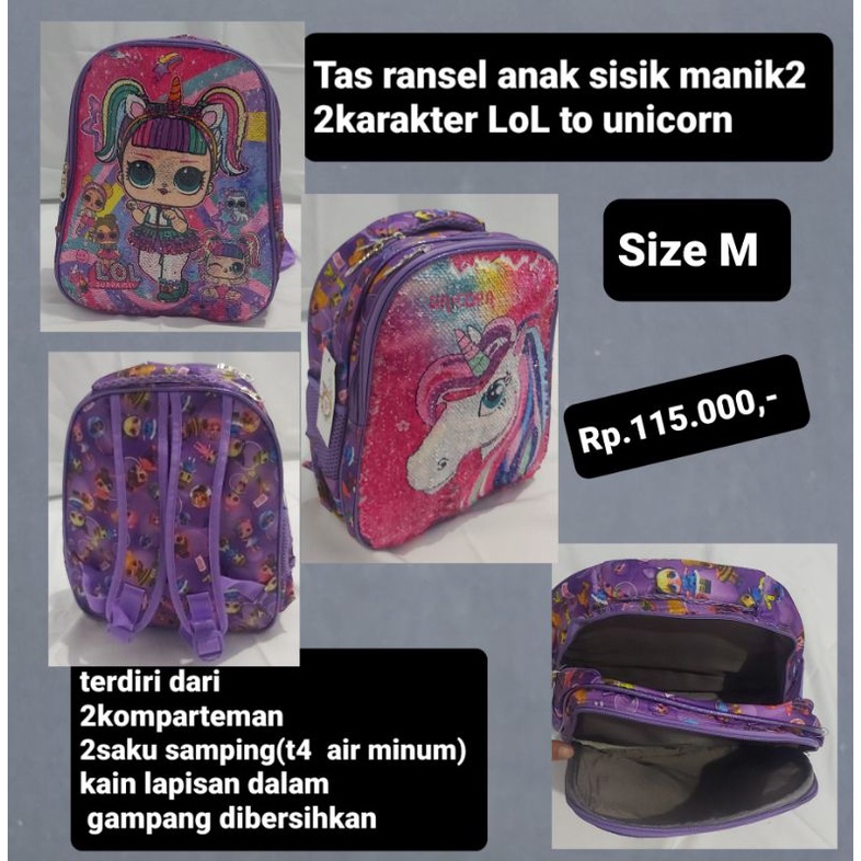 Tas Ransel anak Sisik Manik-manik