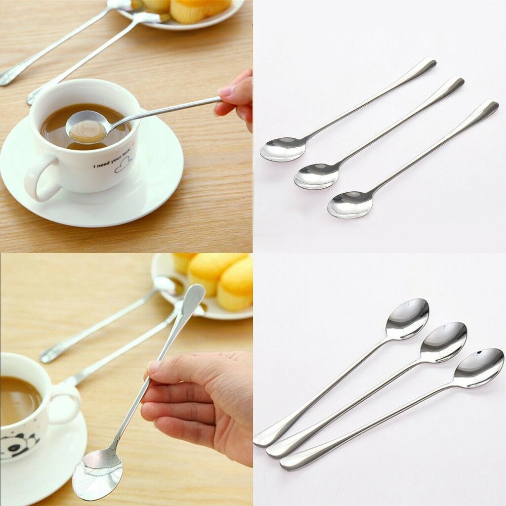 Sendok Sup / Buah / Kopi / Teh Bentuk Bulat Bahan Stainless Steel