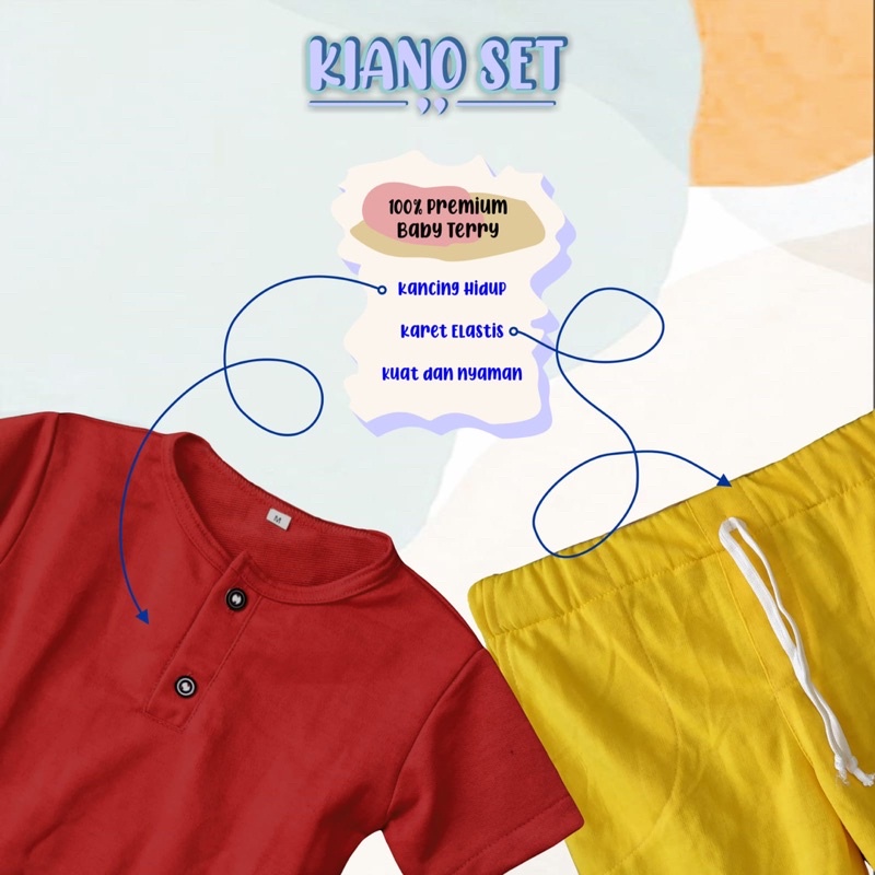 Kiano set anak laki laki / Stelan Anak Laki laki / Baju santai / Baju Main