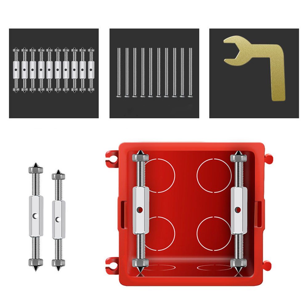 ROW 2/10PCS Junction Box Kit Cassette Repairer Repair Tool Socket Switch Recovery Dark Box Repair Pole 86/118/120 Type Bottom Wall Mount Damage Metal/Insulation Screws Support Rod