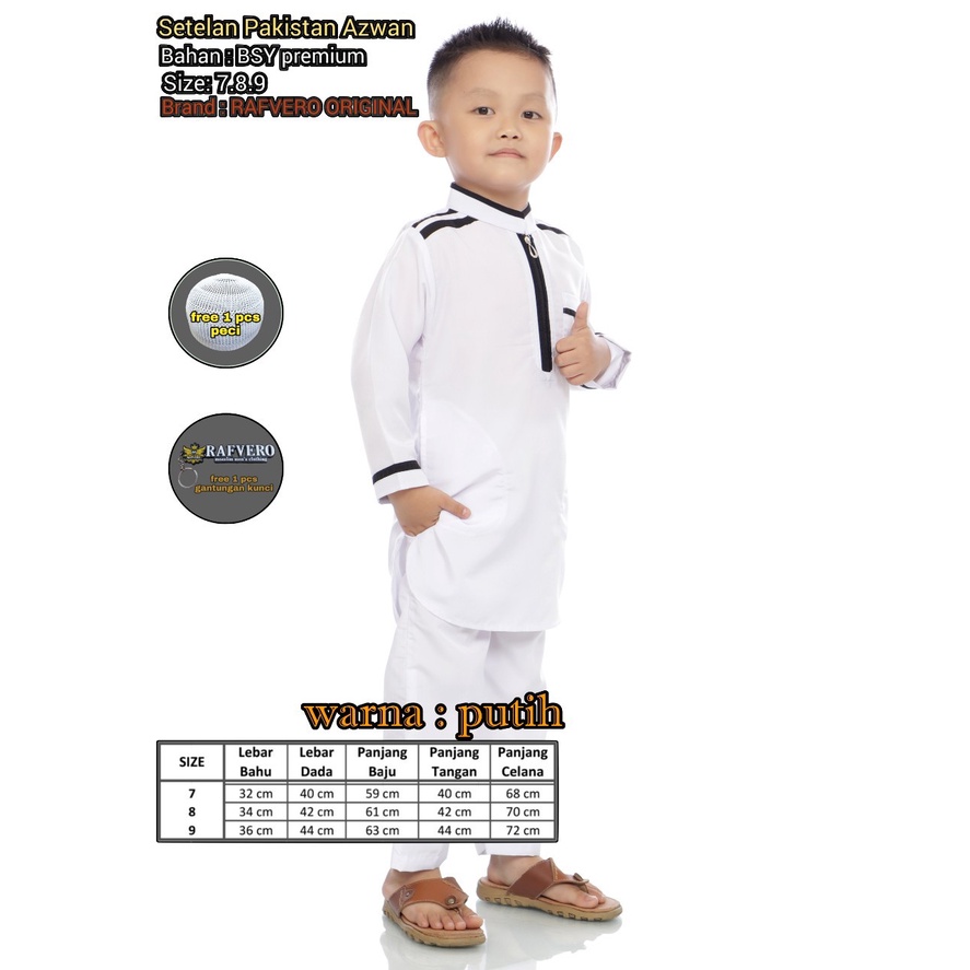 Setelan Anak Laki laki Jubah Gamis Pakistan Azwan Original Rafvero