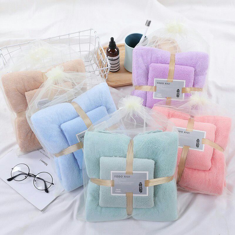 Handuk Set 2In1 (Handuk Mandi dan Wajah Cotton Towel )