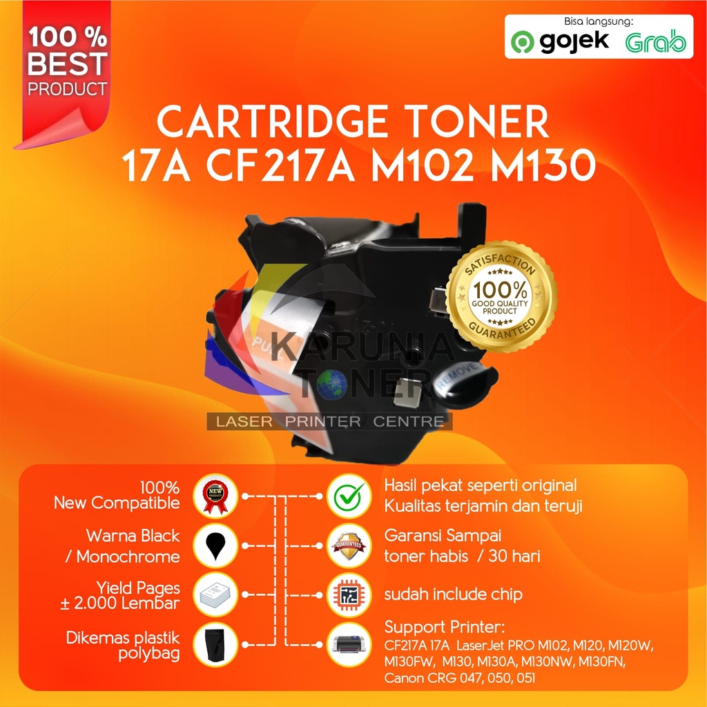 Toner Cartridge Compatible P SERIES 17A CF217A Pro M102 M102a M130 M130fw Plus Chip