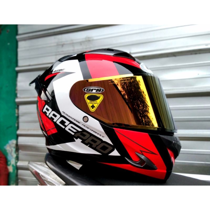 HELM GM FULLFACE RESPRO PAKET GANTENG FLAT VISOR WITH SPOILER-3