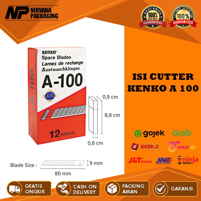 

ISI PISAU CUTTER CUTER KECIL KENKO A 100 A100 A-100 REFILL KATER