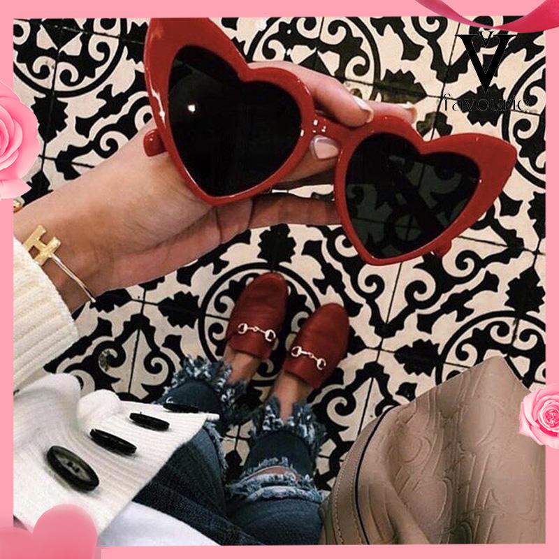[COD]Fashion Wanita Wajah Besar Retro Cinta Kacamata Musim Panas Perjalanan Pose Kerai Sunglasses-FA
