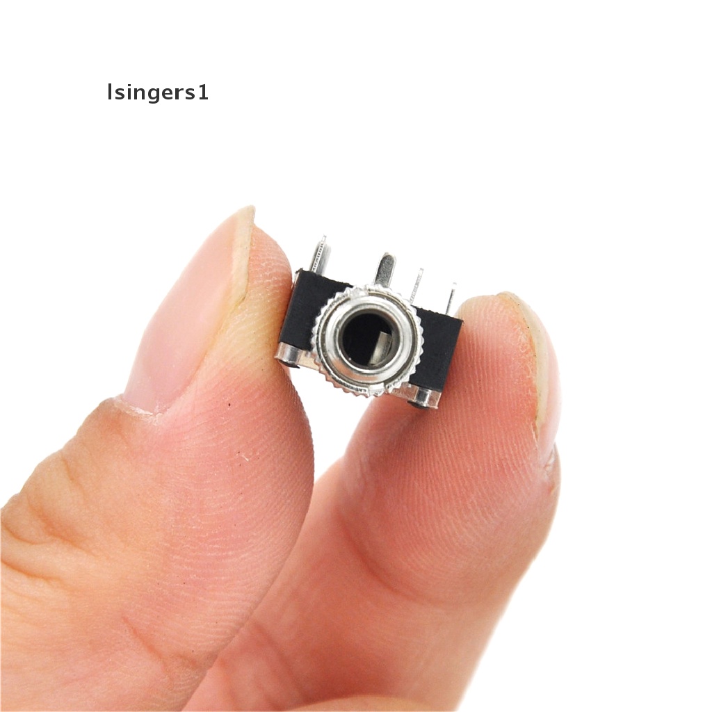 (lsingers1) 10pcs Soket Jack Audio Stereo 3.5mm Dengan Mur 5 Pin PCB