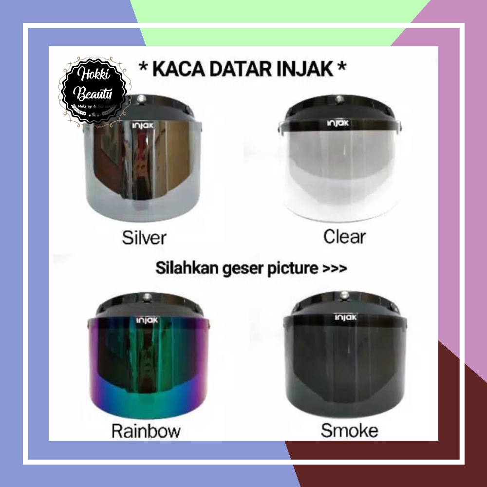 KACA HELM BOGO DATAR RETRO FREE DUSS - FLAT HITAM MERK INJAK - KACA HELM SMOKE HITAM - HELEM KACA FLAT