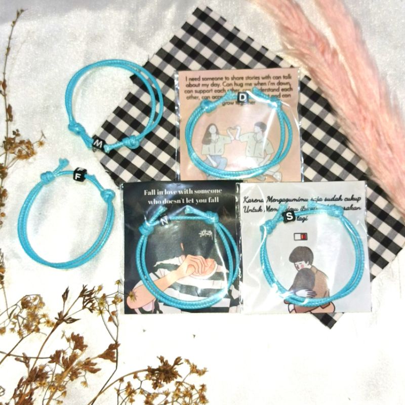 (PART 3) GELANG TALI BEWARNA INISIAL HURUF, •BEPINK OFFICIAL•
