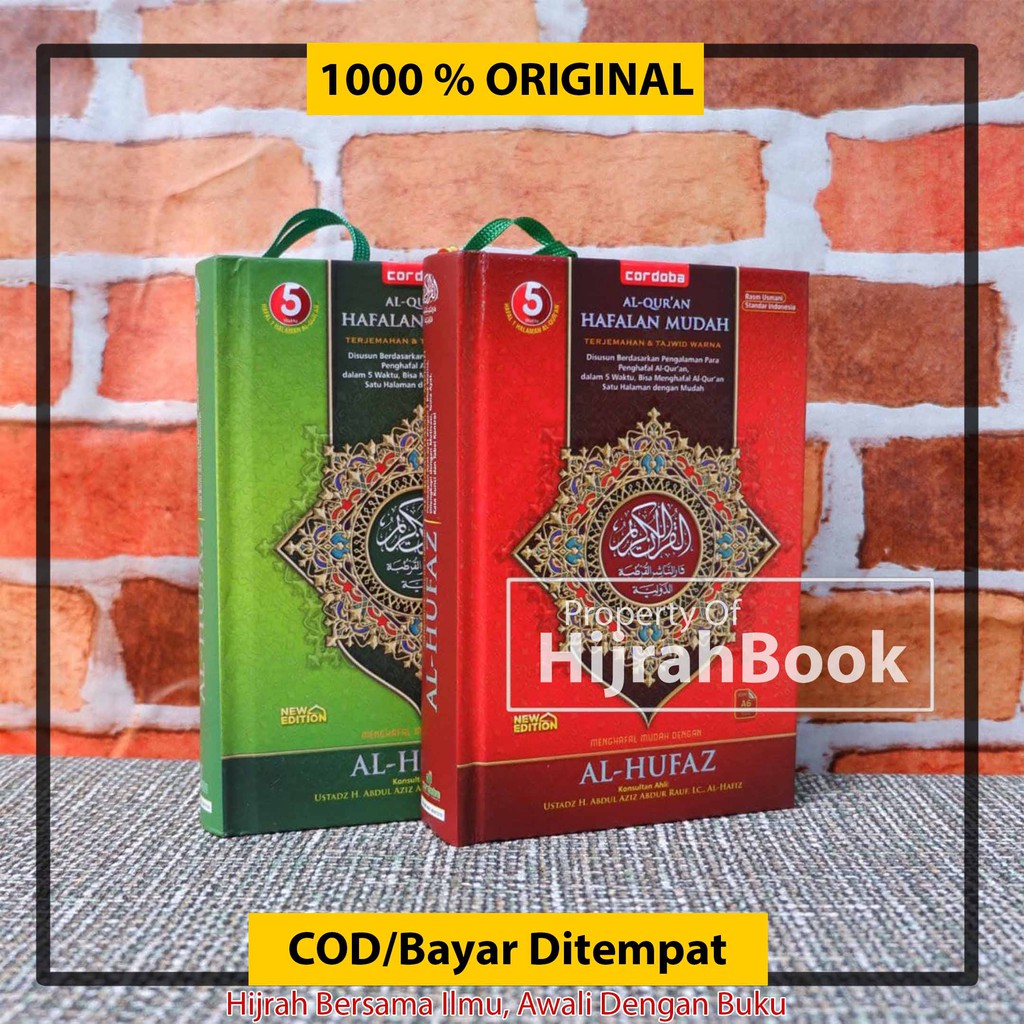 COD Al Quran Hafalan Mudah Al Hufaz Ukuran Kecil A6 Mushaf Terjemah Tajwid Warna 100% ORIGINAL