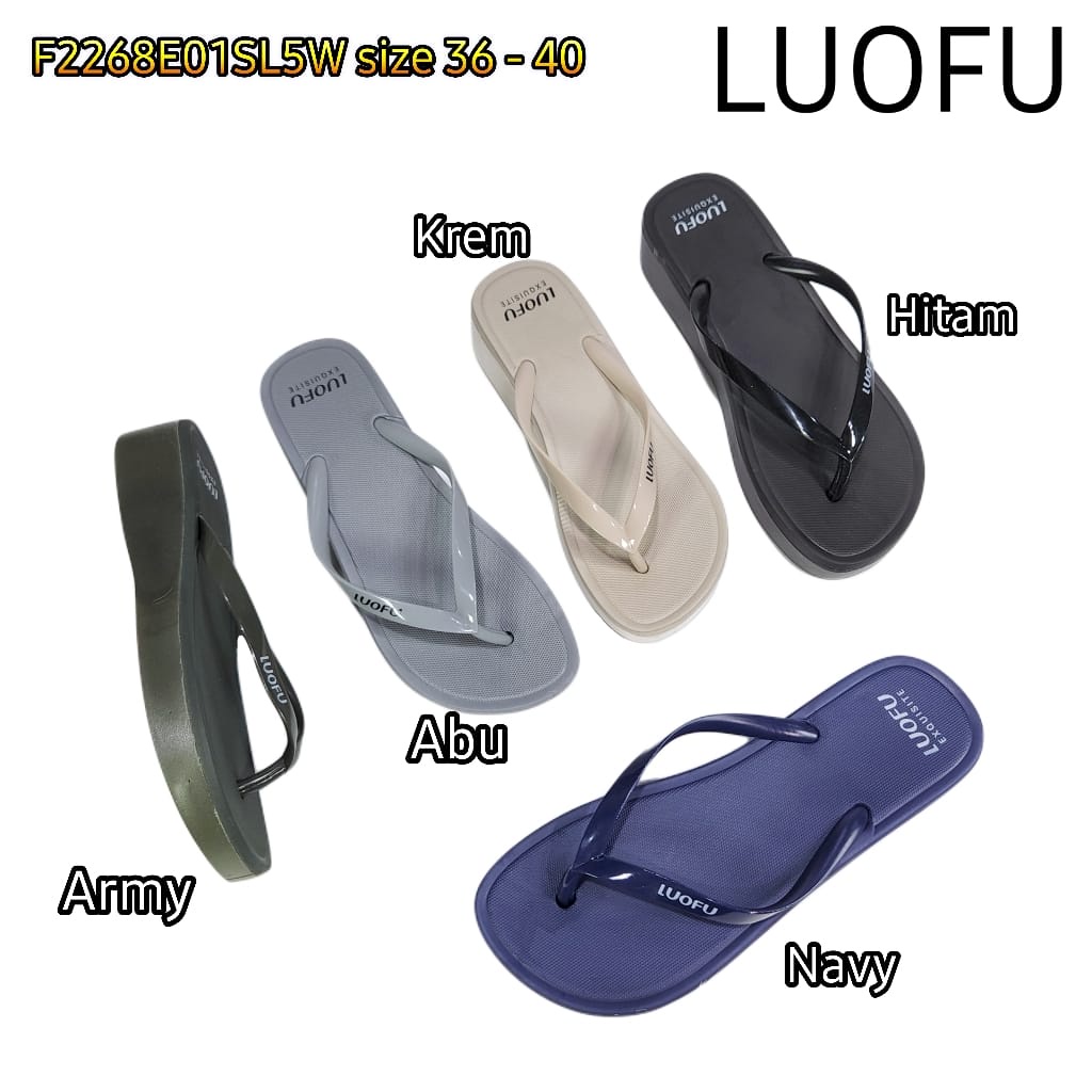 LUOFU ORIGINAL jelly sandal karet empuk murah wanita jepit sendal import F2268E01SL5W