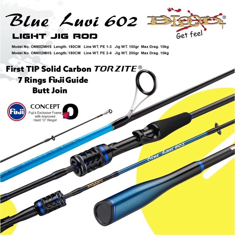 Joran Blood Light Jigging Blue Luvi Carbon Solid Fuji