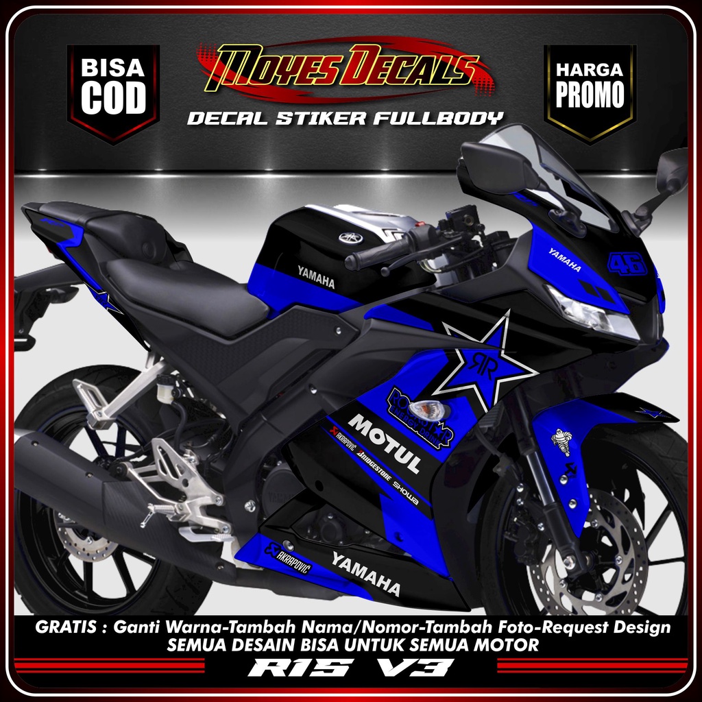 BISA COD Decal R15 V3/V2 Stiker R15 V3/V2 Decal Stiker R15 V3 Stiker Yamaha R15 V3 Stiker Fullbody Y